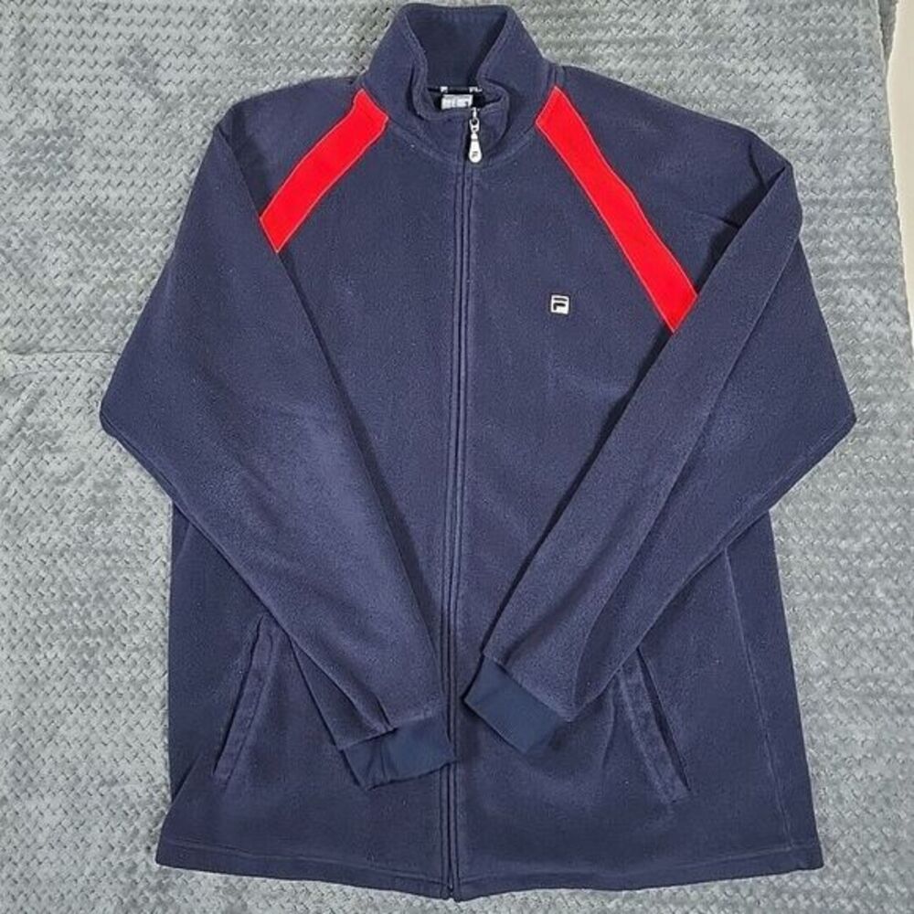 Vintage Fila Sport Sweatshirt Mens XL Blue Full Zip Sportswear Streetwear Casual